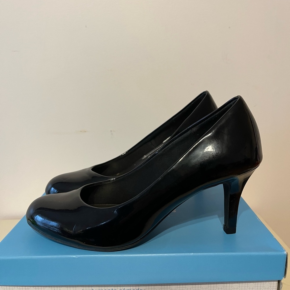 Elegant Patent Black Women's Heels